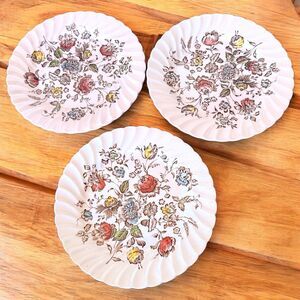 3 Vintage Johnson Brothers Staffordshire Bouquet Salad Plates 7 3/4" China